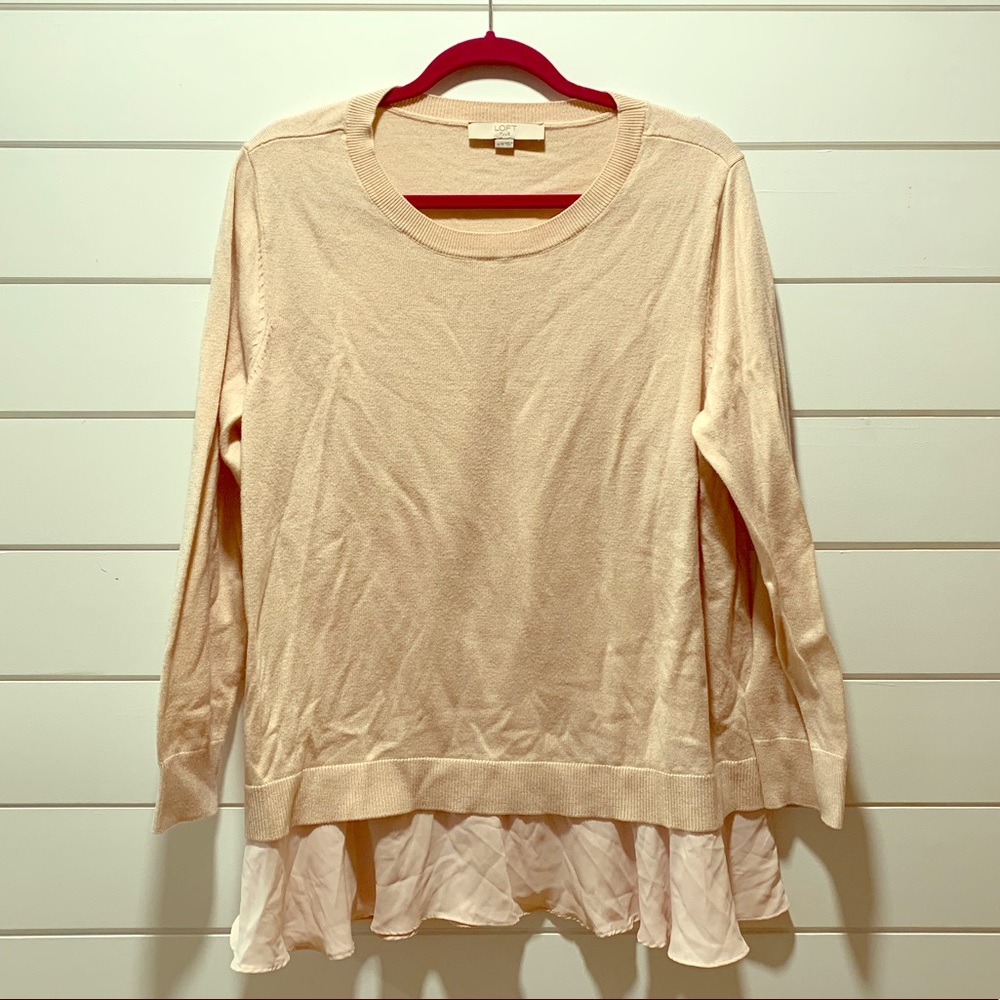 LOFT Sweater with blouse ruffle trim